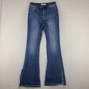 MICA Jeans‎ Womens 27x32 Blue Flare Side Slit Medium Wash Denim Style MDP-F119